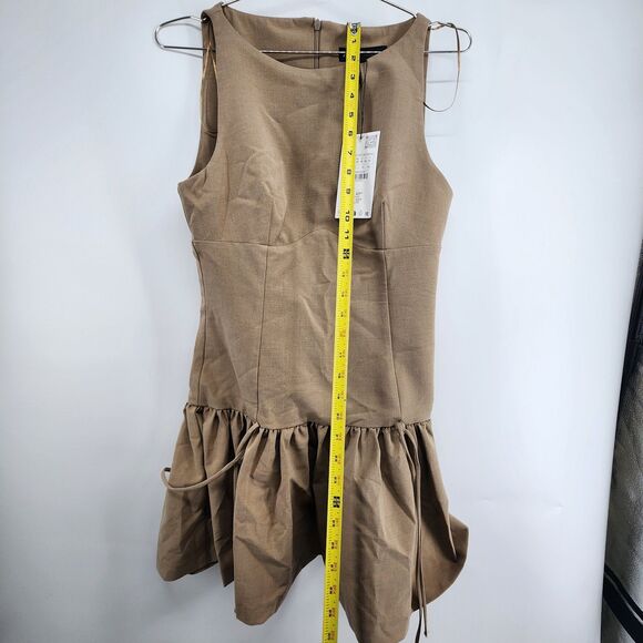 ZARA Women's Medium Tan Sleeveless Skirt Dress NWT - Picture 5 of 7